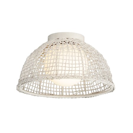 Maxim Lighting Cestino 1-Light Flush Mount, Weathered White 22470WWT